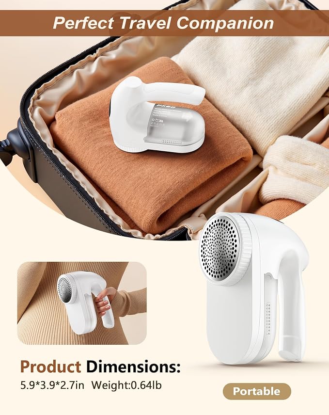 PKBD IPX6 Waterproof Washable Electric Fabric Shaver and Lint Remover, - Image 6