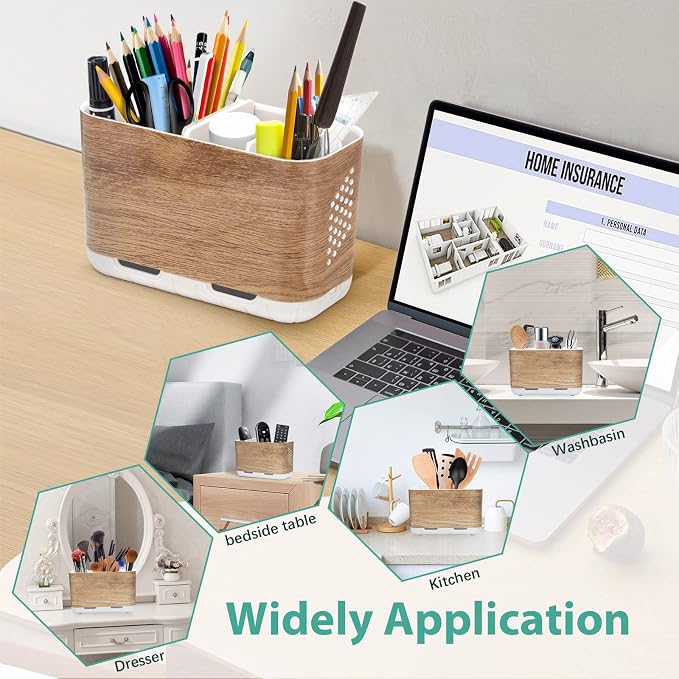 Boperzi Toothbrush and Toothpaste Holder Wood Grain - Image 6