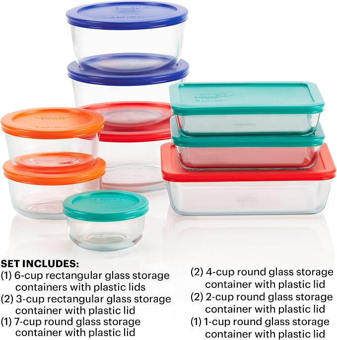 Pyrex Simply Store Mixed Sized Glass Food Storage Set - Image 3