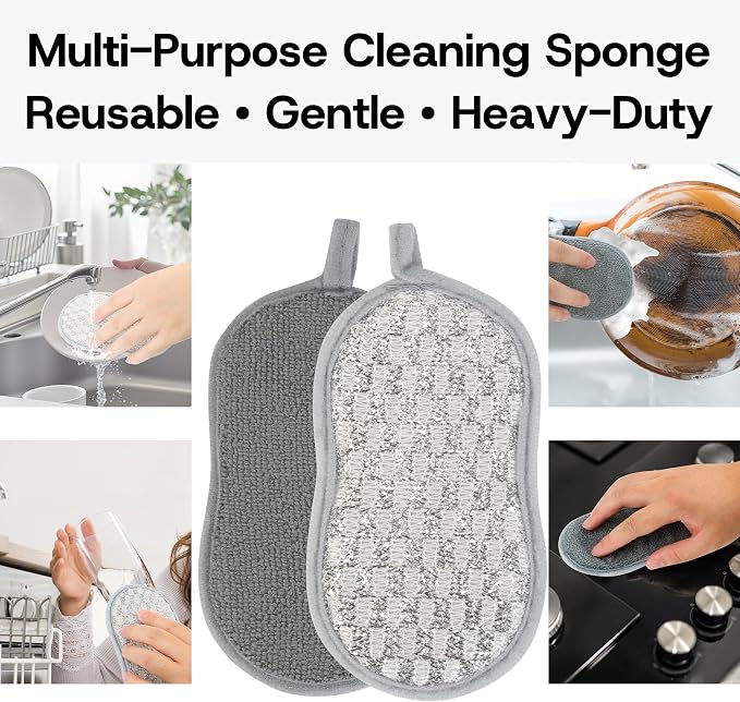Multi-Purpose Dish Sponges Kitchen, Dual-Sided Non Scratch Scrub Sponges | - Image 4