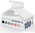 Plastic Hangers 100 Pack – Made in the USA – 6lb Capacity Standard Clothes by NeatiesHangers