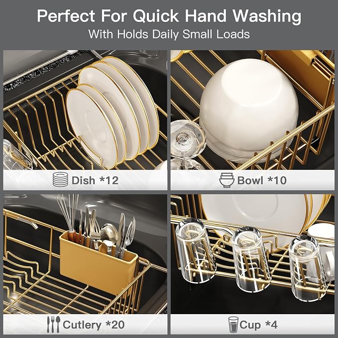 Gold Dish Drying Rack Over The Sink - Image 6