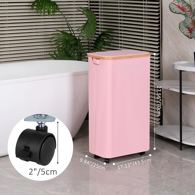 IEGrow Laundry Hamper with Wheels, 74L Laundry Basket with Bag - Image 3