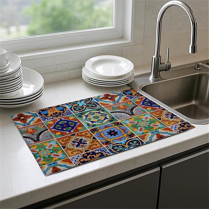 Talavera Mexican Tiles Dish Drying Mat - Image 7
