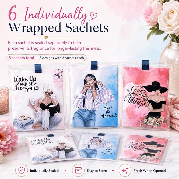 6 Pack Scented Sachets with Motivational Message Gift - Image 7