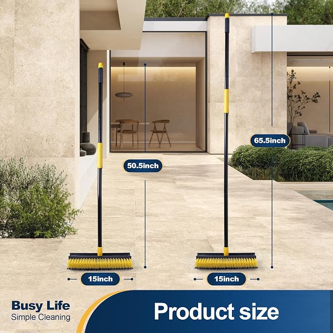 Yocada Double-Sided Floor Scrub Brush Triangle Brush Heavy Duty 65.5" | Corner - Image 5