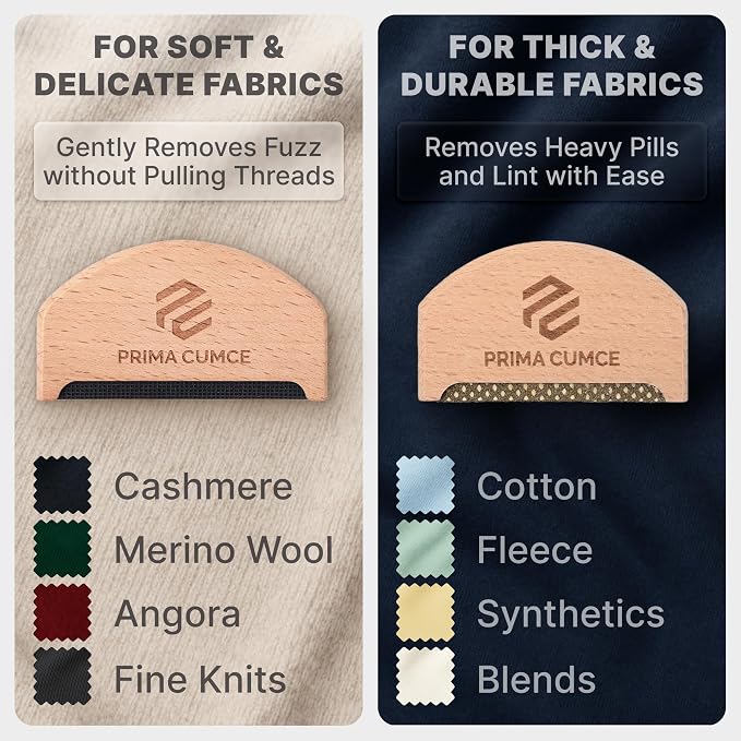 2 PCS Wooden Sweater Comb for De-Pilling Cashmere, Manual Lint Remover - Image 2