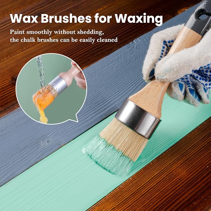 Mister Rui Chalk Wax Paint Brush 4 pcs, Large Wax Brush - Image 6