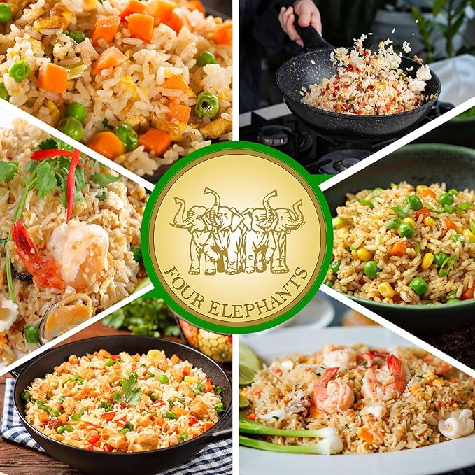 25 Pounds (LBS) Premium Thai Hom Mali Jasmine Rice | Endorsed By Pro Chefs | Four Elephants Brand | DIY Friendly Cooking Instructions Packaging