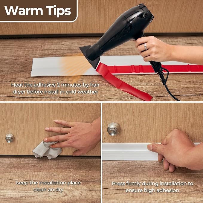 Ohuhu Door Draft Stopper, for interior exterior doors, 3-layer soundproof - Image 6