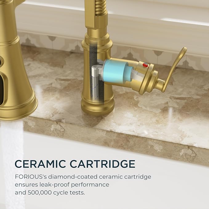 FORIOUS Gold Kitchen Faucet - Image 6