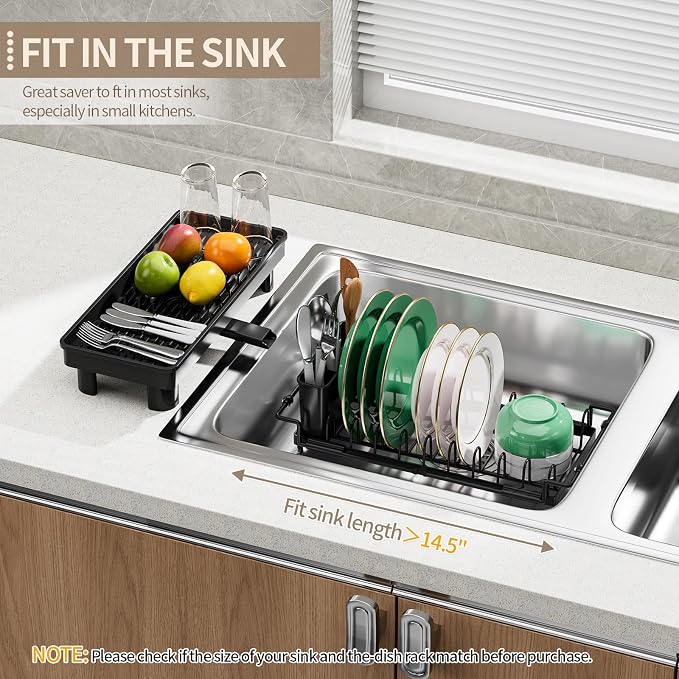 Expandable Over Sink Dish Rack, Small Dish Drying Rack - Image 4