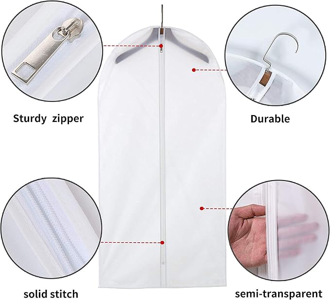 Mskitchen Garment Bags for Hanging Clothes, 6 Pack - Image 3