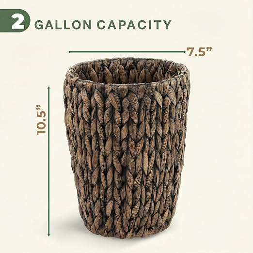 84ECO 2-Pack Black Wicker Trash Cans - Image 6