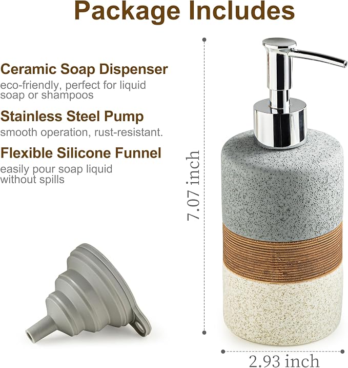 Hand Soap Dispenser Set for Bathroom, Kitchen Dish Soap Dispenser | Liquid Soap - Image 4
