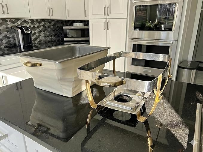 Chafer Wind Guard - 4 Pack Decorative Chafing Dish Wind Guard - Flame Retardant Sterno Rack Covers - Buffet Food Warmer Chafer Covers for Parties - Catering Supplies Buffet Display - Creamy White