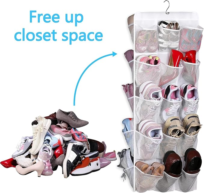 MISSLO 30 Large Pockets Dual Sided Hanging Baby Shoe Organizer - Image 6