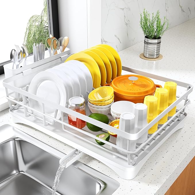 SNTD Dish Drying Rack for Kitchen Counter, 11.8" W x 16.7" L, Large Capacity by SNTD