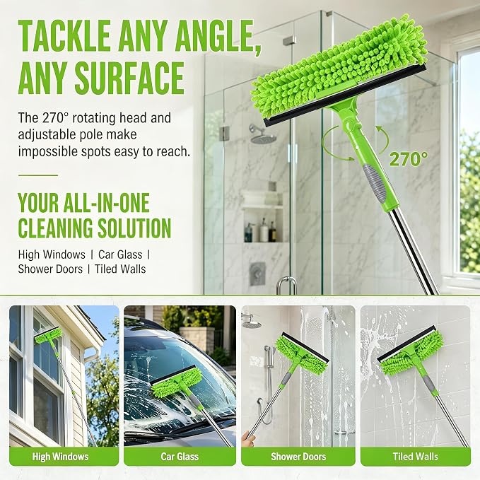 2-in-1 Window Cleaner Tool, Scrubber - Image 6