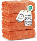 Chakir Turkish Linens 100% Cotton 4-Pack Hand Towels 16x30, Coral | Premium by ChakirTurkishLinens