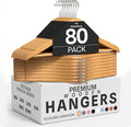 Utopia Home Wooden Hangers 80 Pack – Slim Suit Hangers Natural | 360° rotatable by UTOPIAHOME