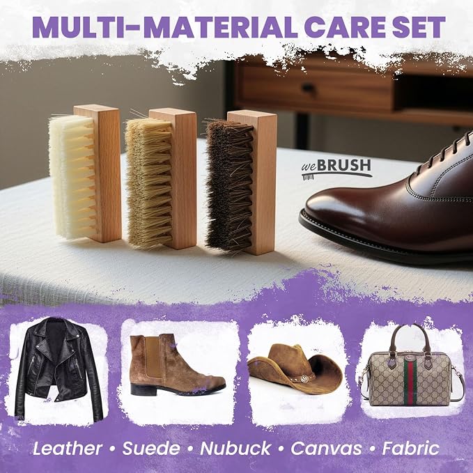3 Small Shoe Brushes, Shoes Cleaning Brush Kit, Suede Shoe Cleaner, Boot White - Image 6