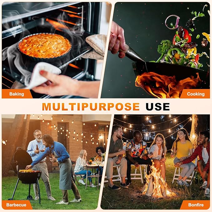 1-Pair BBQ Gloves, 1472°F Heat Resistant Non-Slip Grilling Oven Gloves for Barbecue/Baking/Cooking [L Size, Black]
