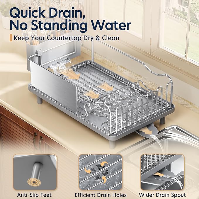 KINGRACK Stainless Steel Dish Drying Rack - Image 4