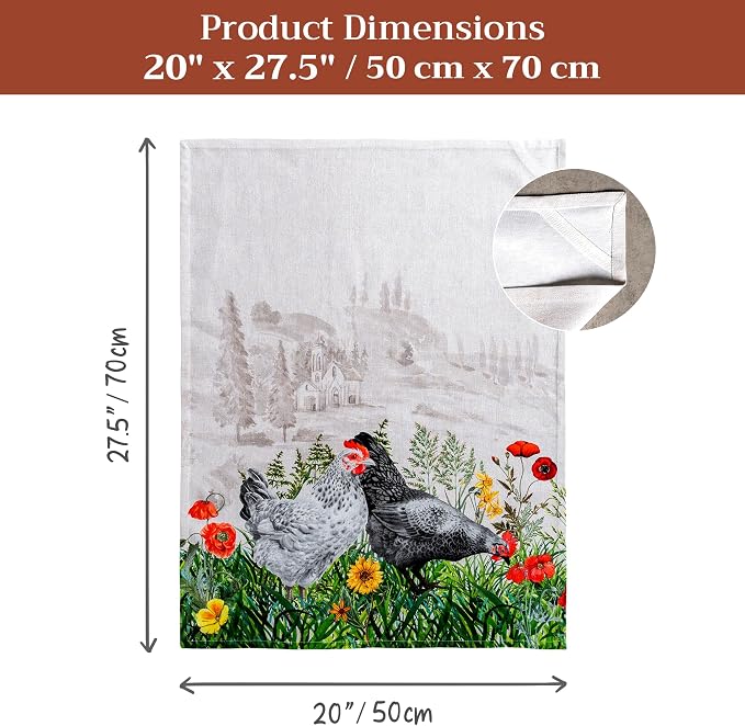 Maison d' Hermine Kitchen Towels Set of 3 Reusable 100% Cotton 27.50" x 20" - Image 7