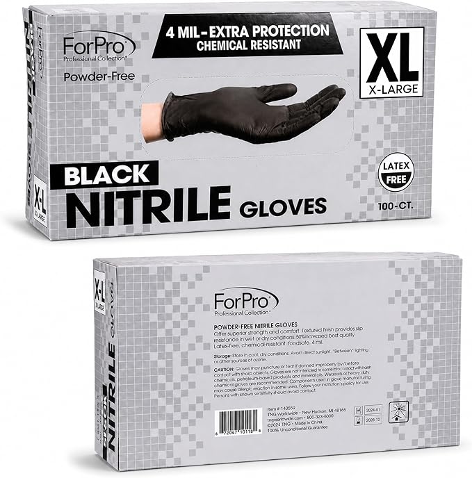 ForPro Disposable Nitrile Gloves, Chemical Resistant, Powder-Free, Latex-Free - Image 3