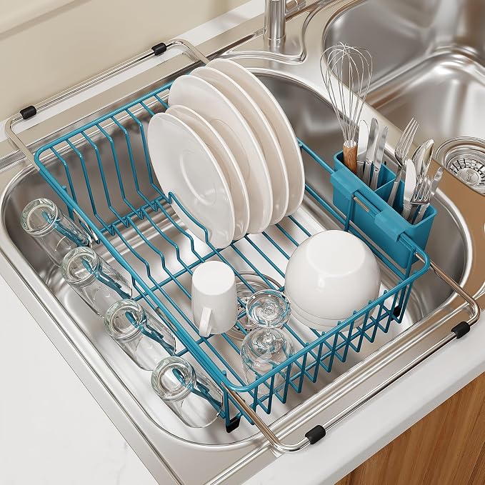 Blue Dish Drying Rack Over The Sink by MAJALiS