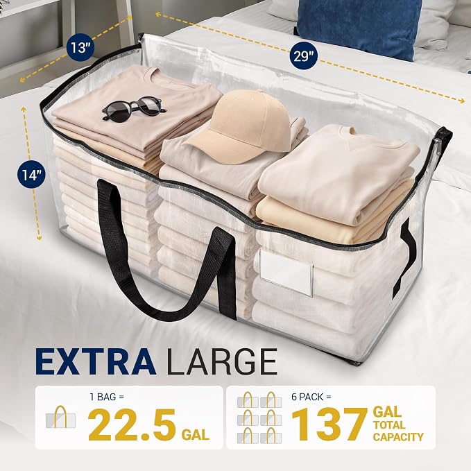 Reli. Moving Bags Heavy Duty Clear, Extra Large Totes | - Image 2