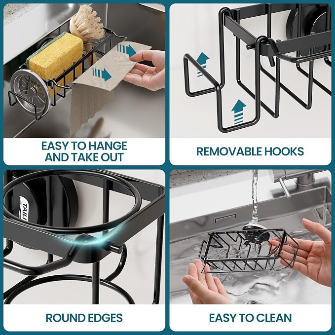 TAILI 4-in-1 Sponge Holder for Kitchen Sink - Image 5