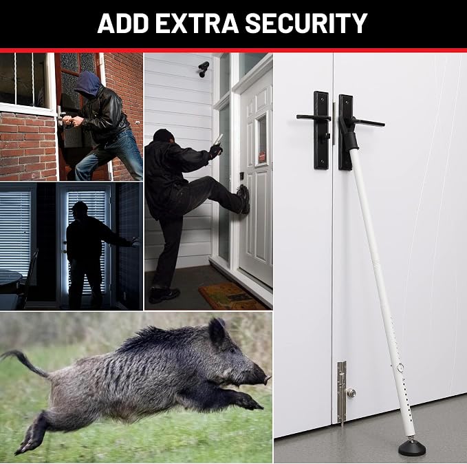 Door Security Bar 1 Pack, Heavy Duty Door Stoppers, 20-51 inch Adjustable | - Image 2