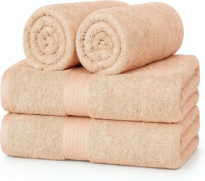 Hand Towel 18 X 28 Inch Pack of 4, 600 GSM, 100% Cotton, Oeko Tex Certified by AmpleDecor