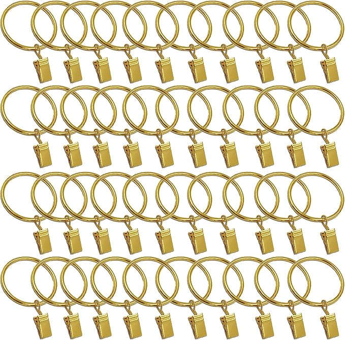40 Pcs Curtain Rings with Clips, Window Clip Rings Curtain Hooks Hangers Clip by Azmoncy