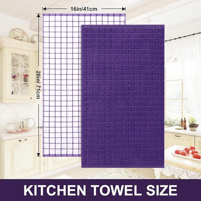 Homaxy Large Premium Cotton Kitchen Towels 16"x 28", 8 Pack - Image 5