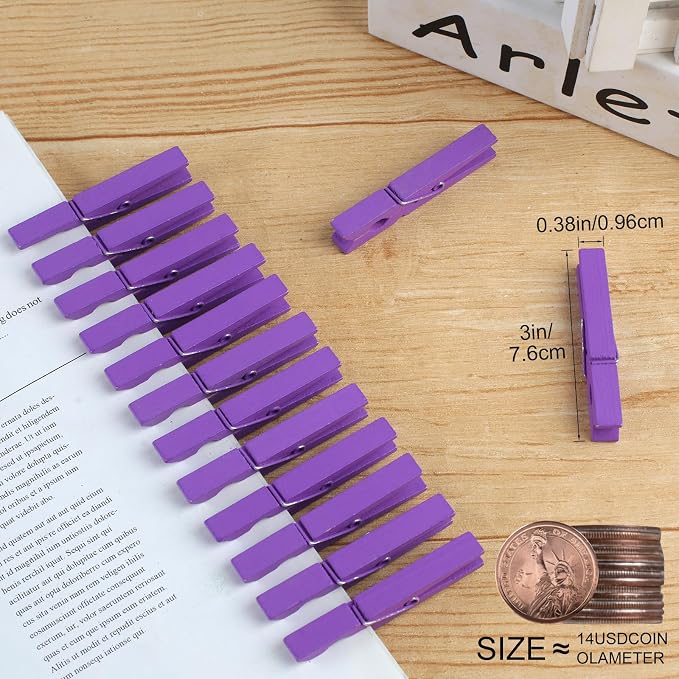 72 Pcs Wooden Clothes Pins, 2.9 Inch Clothes Pins - Image 3