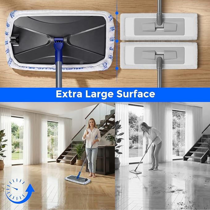 Hardwood Floor Mop, Extended Large Flat Floor Mop - Image 2