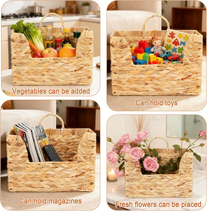 Extra-Strong Woven Wall Hanging Basket Organizer Decorative Handwoven Wicker - Image 7