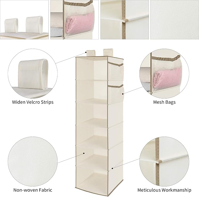 MAX Houser 6 Tier Shelf Hanging Closet Organizer - Image 4