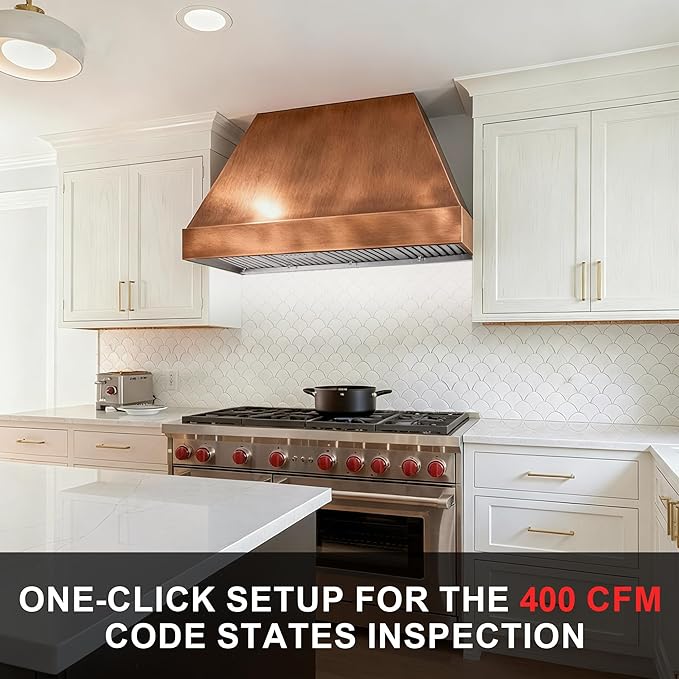 Akicon 48 Inch Range Hood Insert with Heater Sensor, 1200 CFM Bulit-in Kitchen Vent Hood with 4 Speeds, Ultra-Quiet Ducted Stove Hood 3CCT LED Lights and Dishwasher Safe Filters