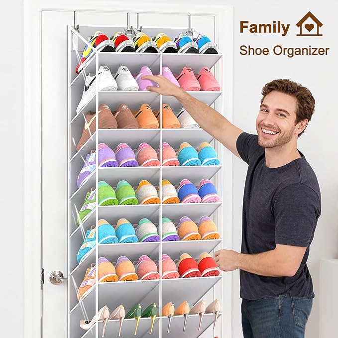 20-30 Pairs Over the Door Shoe Organizer, 10-Tier Door Shoes Rack, Handing - Image 4