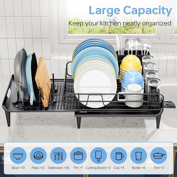 TOOLF Expandable Dish Drying Rack - Image 5