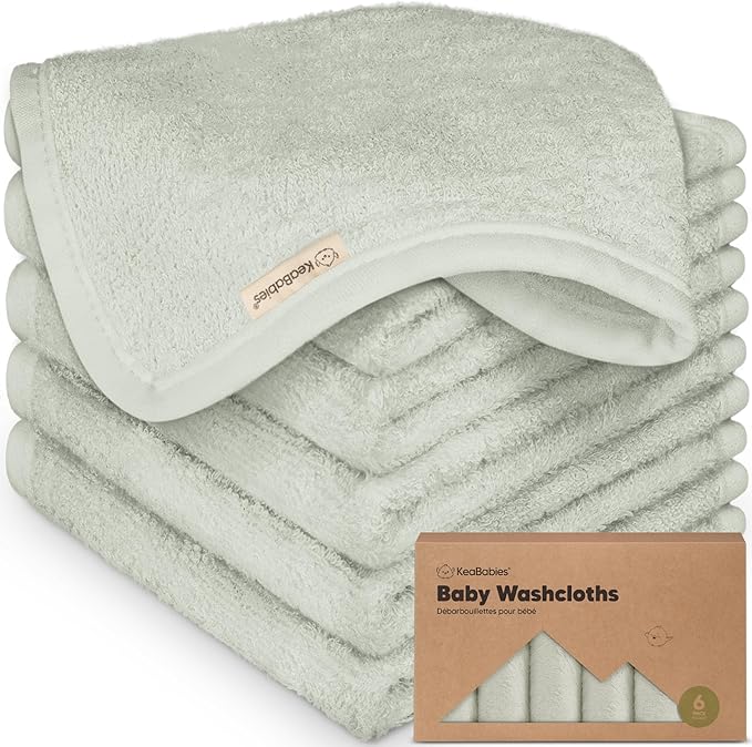 6-Pack Baby Washcloths, Soft Absorbent Washcloths by KeaBabies