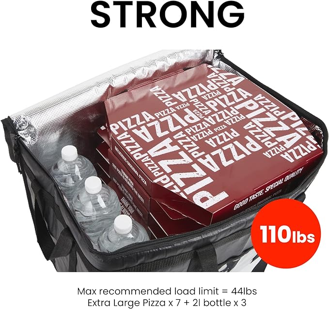 NZ home Insulated Bags for Food Delivery (3XL) Grocery Shopping Cooler Bag, Pizza Delivery, Hot & Cold Catering Tote, Reusable, Foldable & Heavy Duty (Blue)