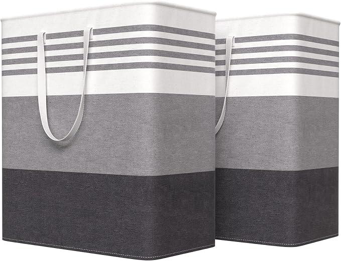 WOWBOX 2 Pack Laundry Baskets, Collapsible Dirty Clothes Laundry Hampers by WOWBOX