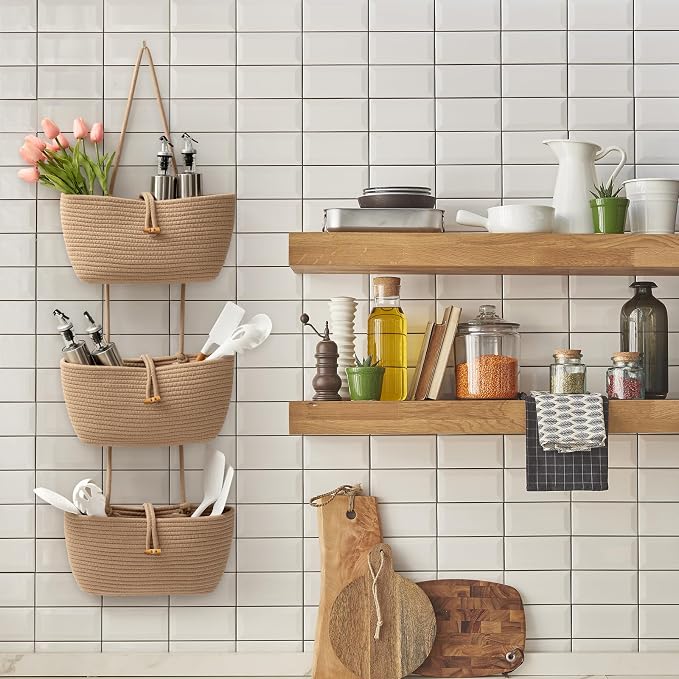 TeoKJ 3-Tier Cotton Rope Baskets - Image 4