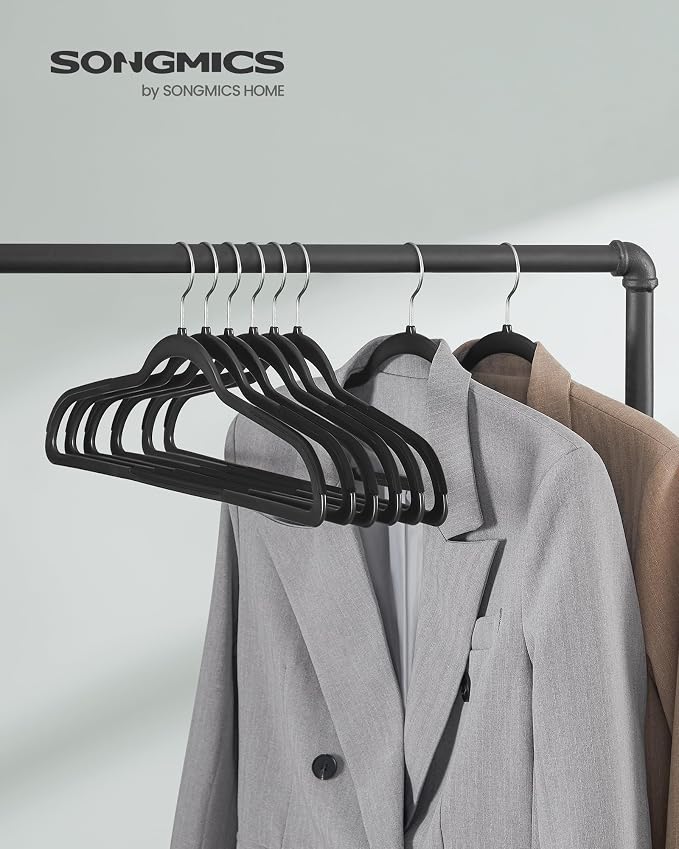 SONGMICS Plastic Clothes Hangers, Space-Saving | 0.2 Inches Thick, 17.7 Inches - Image 2
