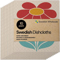 Swedish Wholesale Dishcloths Reusable 8" x 7" Sponge Cloths, Bulk 10 Pack of by SwedishWholesale
